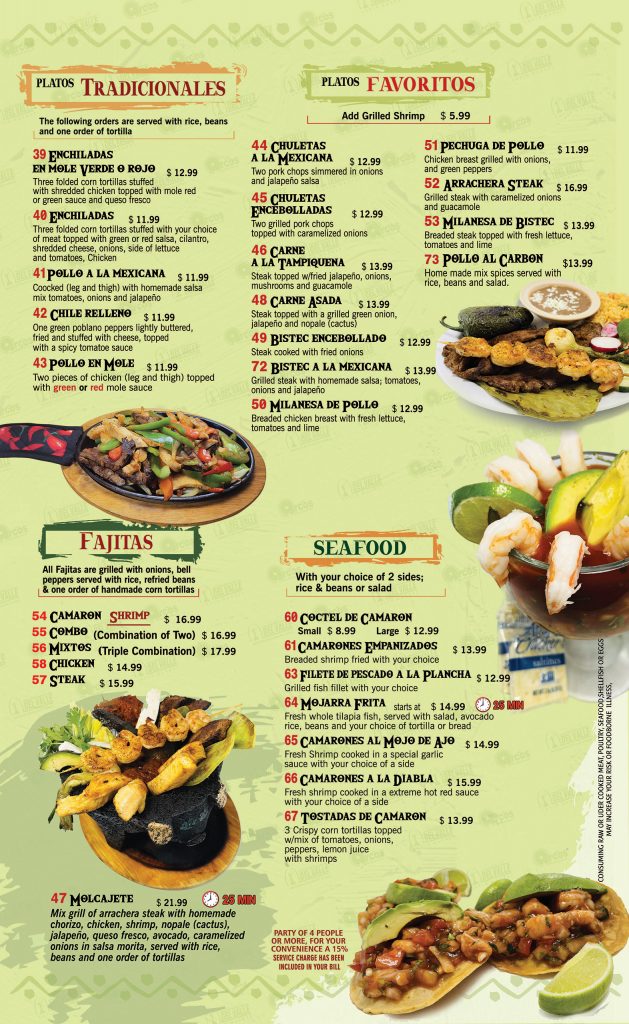 Menus – DelValle Mexican Restaurant & Grill